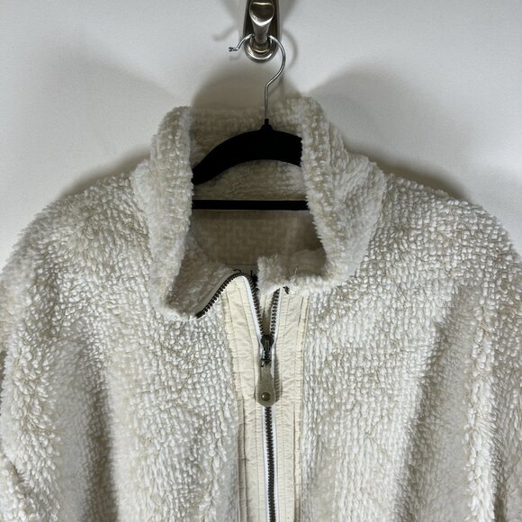 Columbia Womens Sherpa Jacket Fleece Sz XL Ivory Long Sleeve High Neck Polyester - Picture 2 of 12